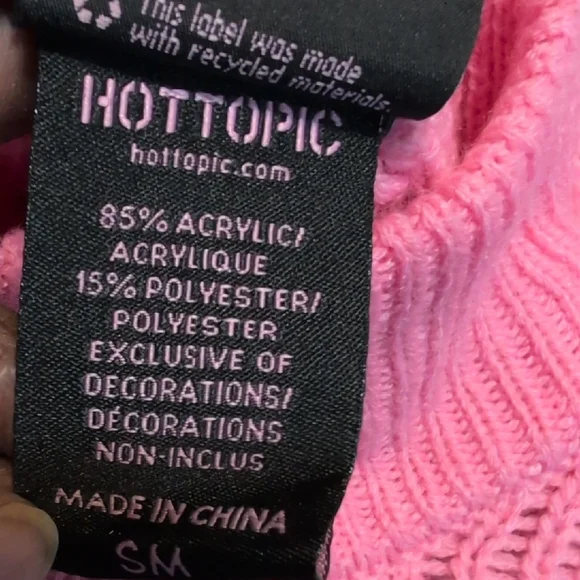 Hello Kitty Stripe Bolero Crop Shrug Hot Topic Women Pink and White SM - Picture 6 of 7